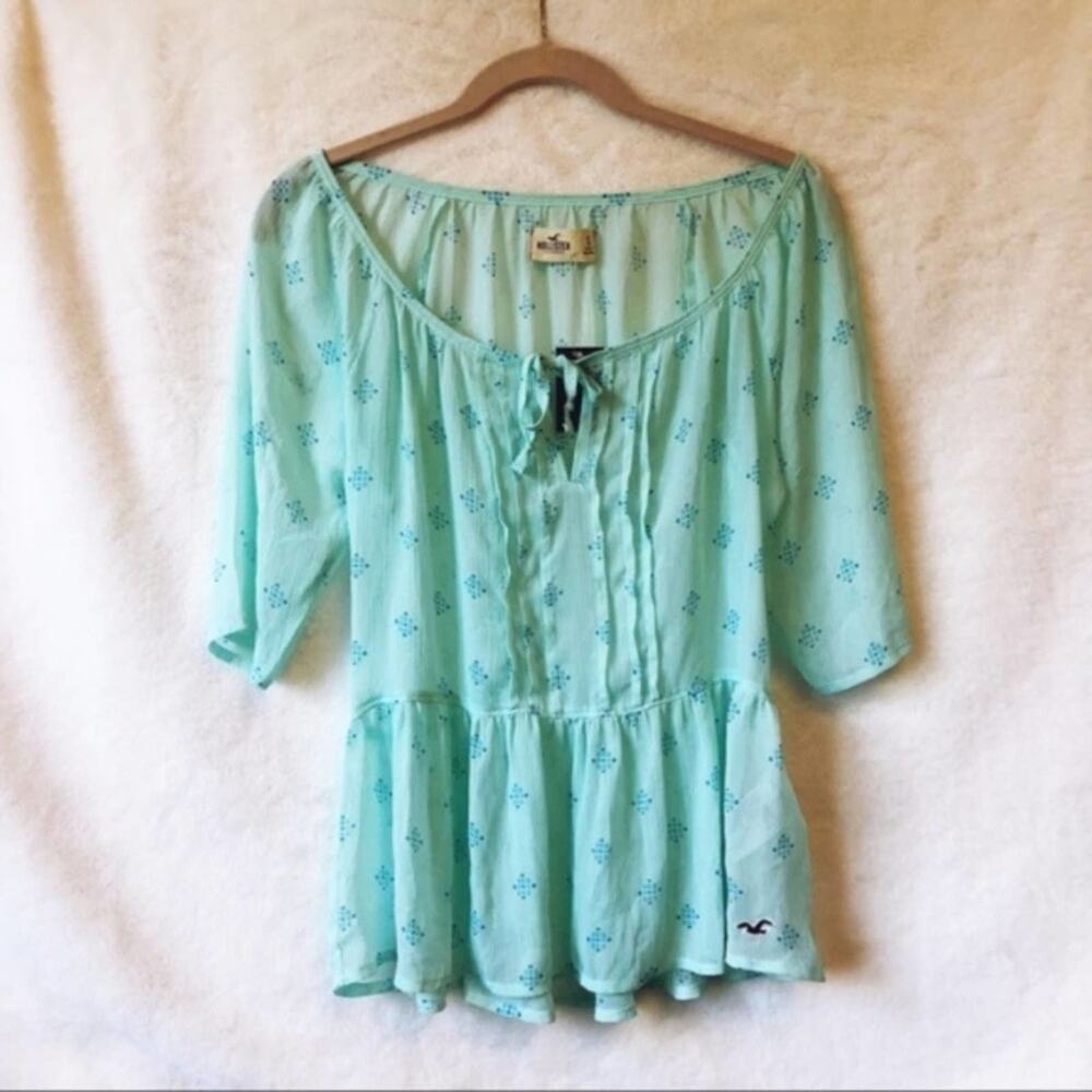 Hollister Teal Peplum Top - Picture 1 of 6